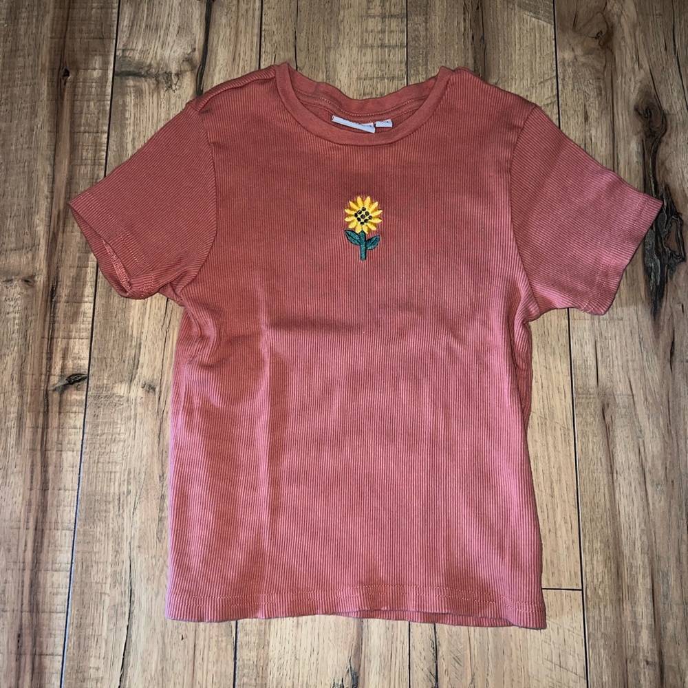 burnt orange sunflower top